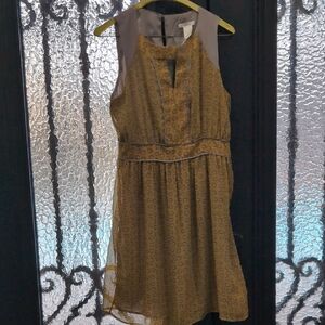 Esley Gold and Gray Mini Dress